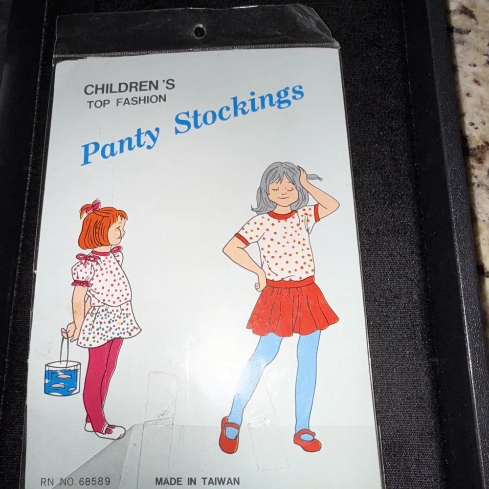 Vintage Girls WhitePanty Stockings Nylon Size 1-3 Yes‎ Made In USA Seamless 5199